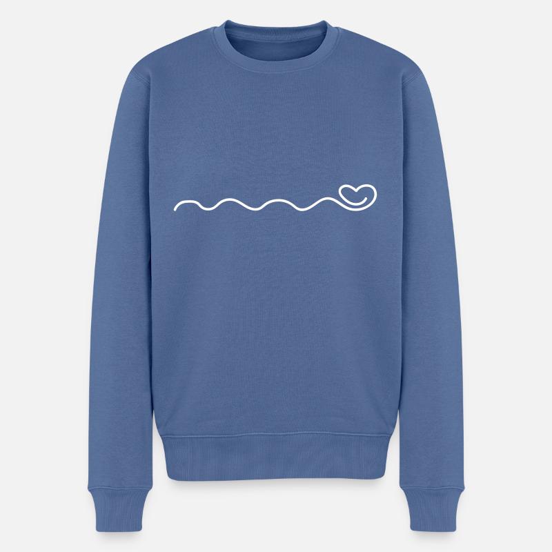 ornements de cœur - Pull Premium bio Homme - bleu pigeon