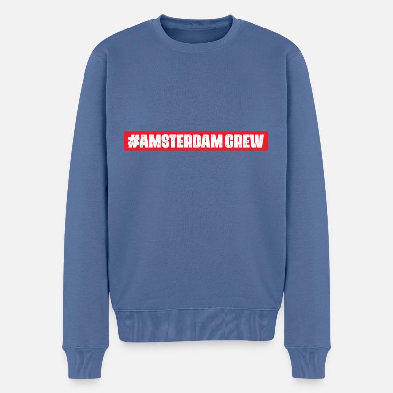 Amsterdam Crew - Männer Premium Bio Pullover - Taubenblau