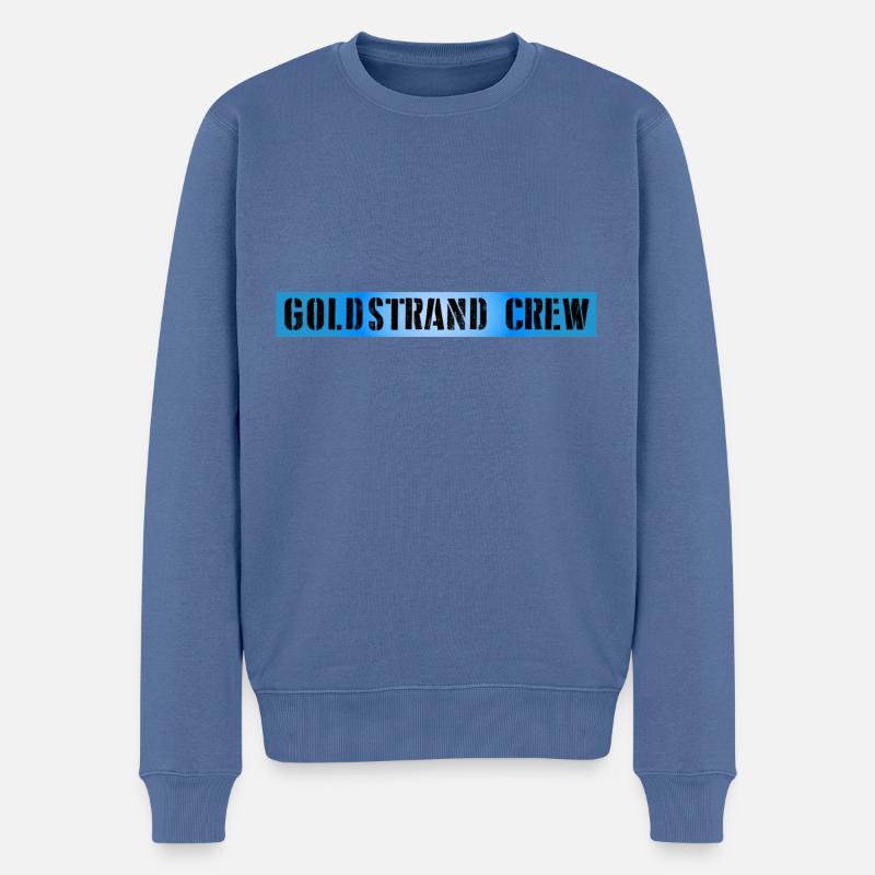 Goldstrand Crew - Männer Premium Bio Pullover - Taubenblau