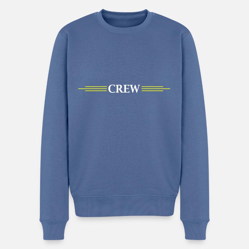 Crew Design - Männer Premium Bio Pullover - Taubenblau
