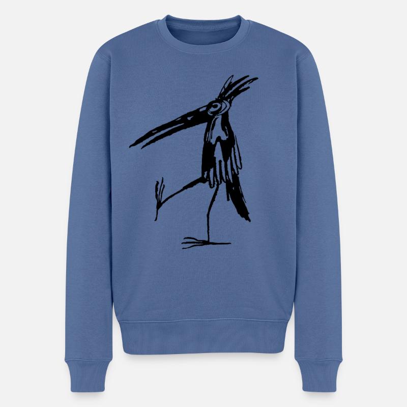 Oiseau sur pied - Pull Premium bio Homme - bleu pigeon