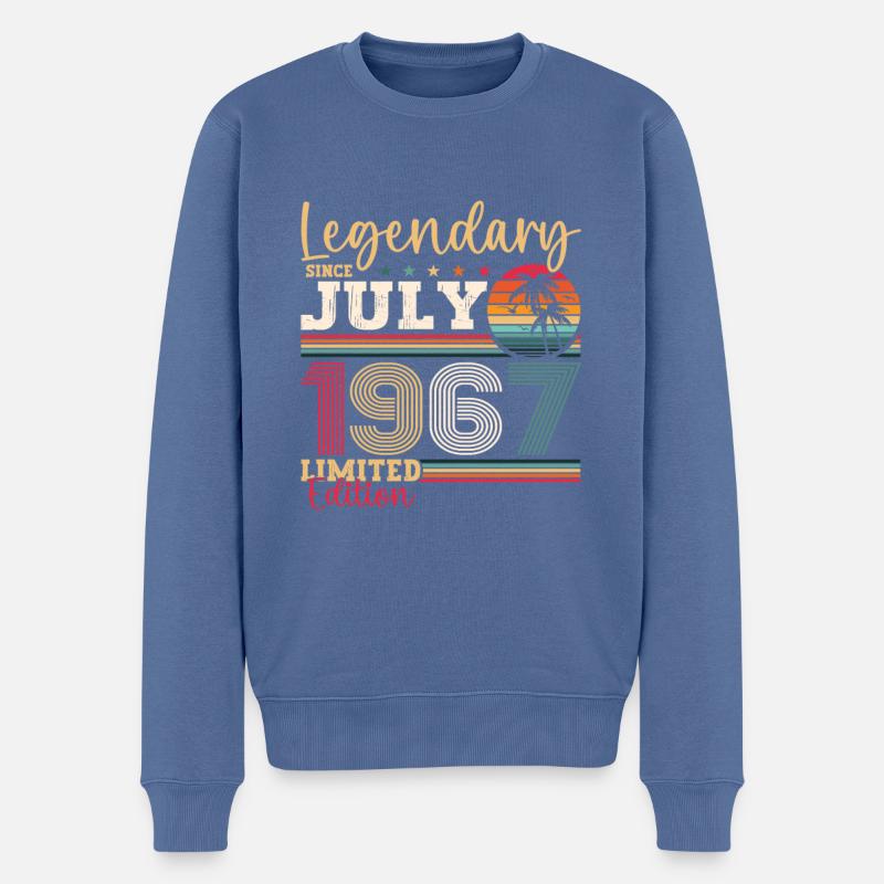 Legendär Juli 1967 55. Geburtstag Geschenk Herren - Männer Premium Bio Pullover - Taubenblau