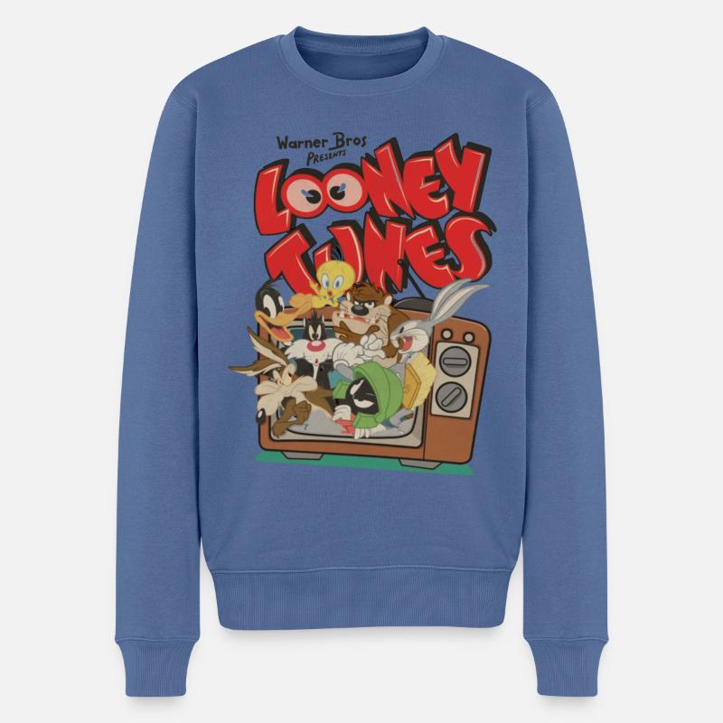 Looney Tunes Bug Bunny Alle Im TV Retro Classic - Männer Premium Bio Pullover - Taubenblau