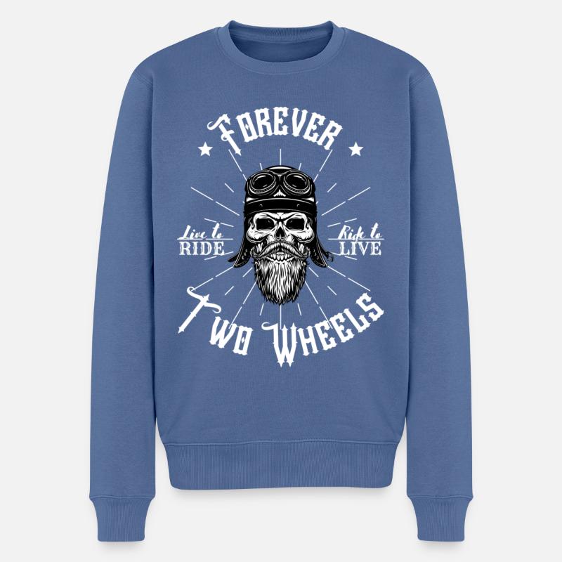 Look Motard. - Männer Premium Bio Pullover - Taubenblau