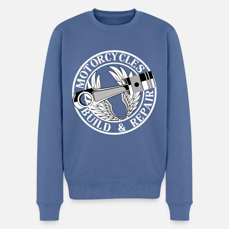 Ich bin ein Motorradfahrer. - Männer Premium Bio Pullover - Taubenblau