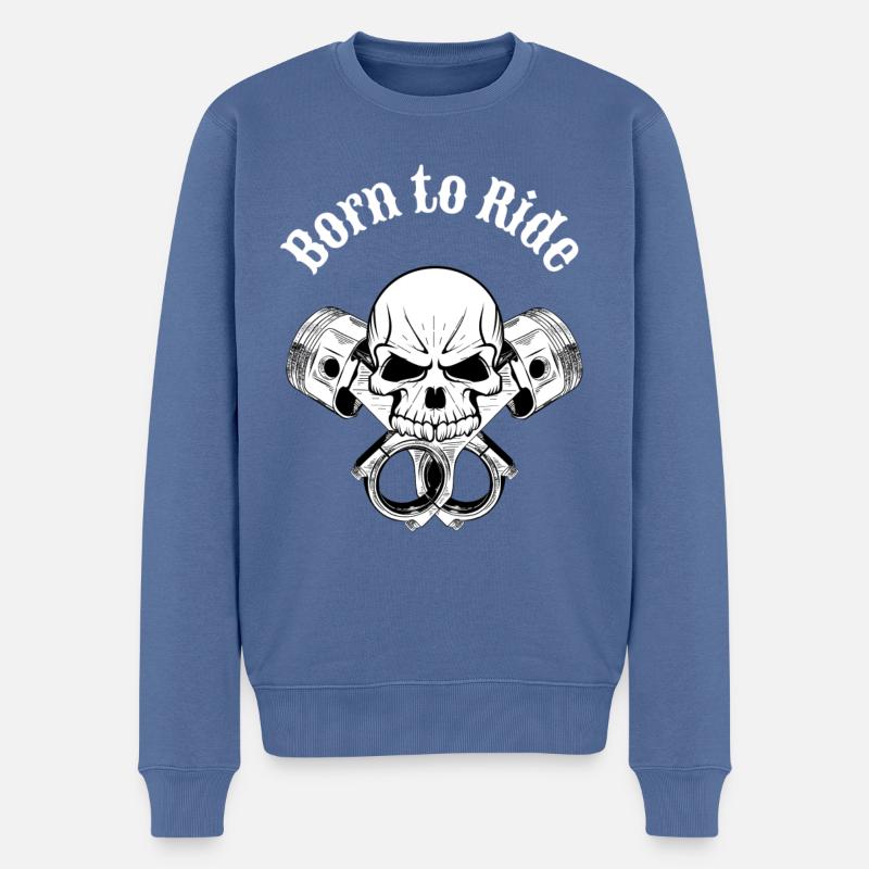 Ich bin ein Motorradfahrer. - Männer Premium Bio Pullover - Taubenblau