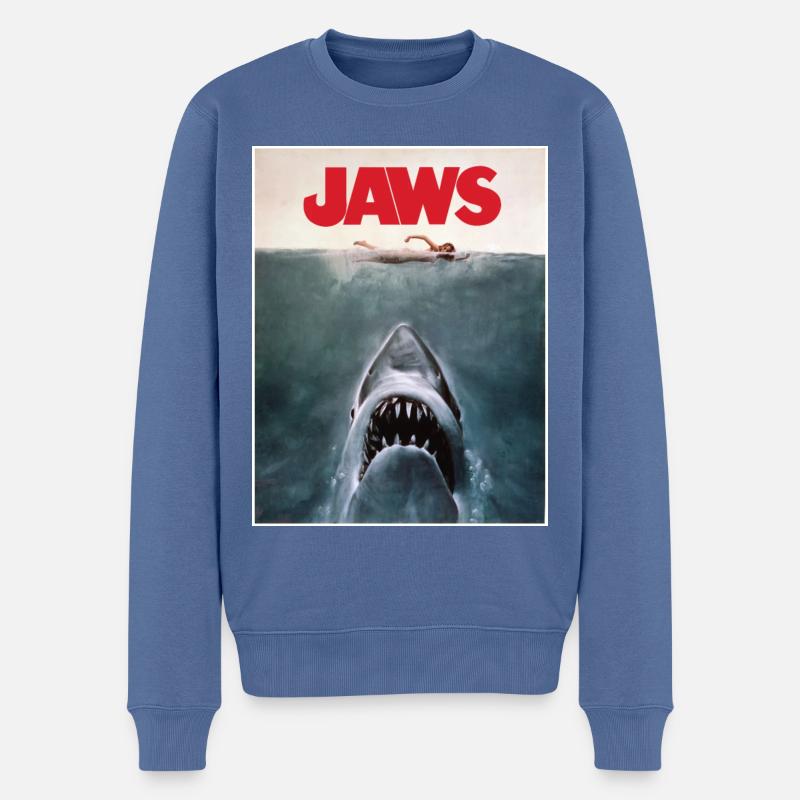 Les Dents De La Mer Jaws Affiche De Film Logo - Pull Premium bio Homme - bleu pigeon