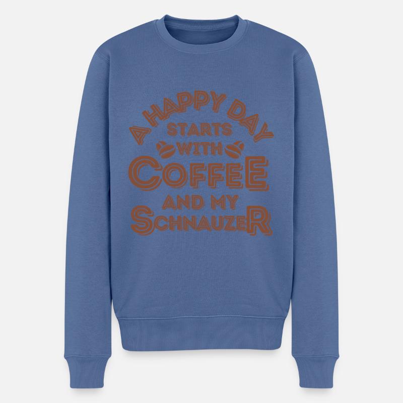 Schnauzer Café pour chiens - Pull Premium bio Homme - bleu pigeon
