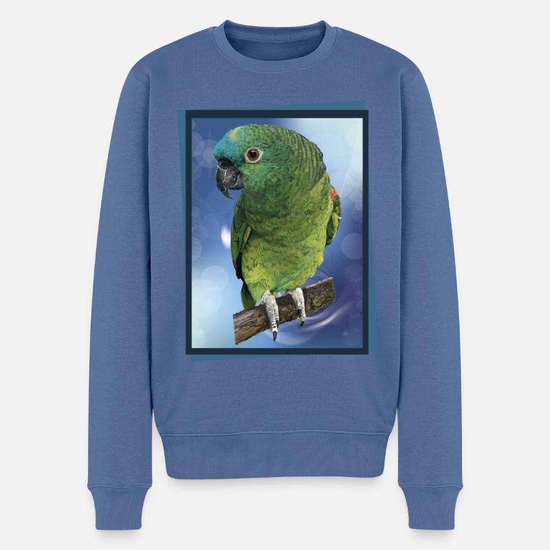 Die Blaustirnamazone - Männer Premium Bio Pullover - Taubenblau