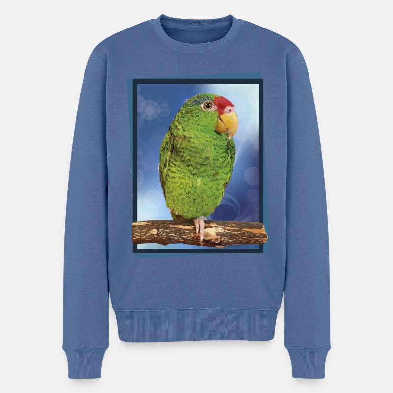 Der Tamaulipas-Papagei - Männer Premium Bio Pullover - Taubenblau