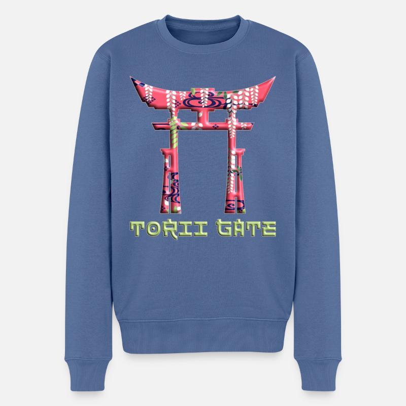 Torii Traditionelles japanisches Tor Buddhistisches Symbol 49 - Männer Premium Bio Pullover - Taubenblau