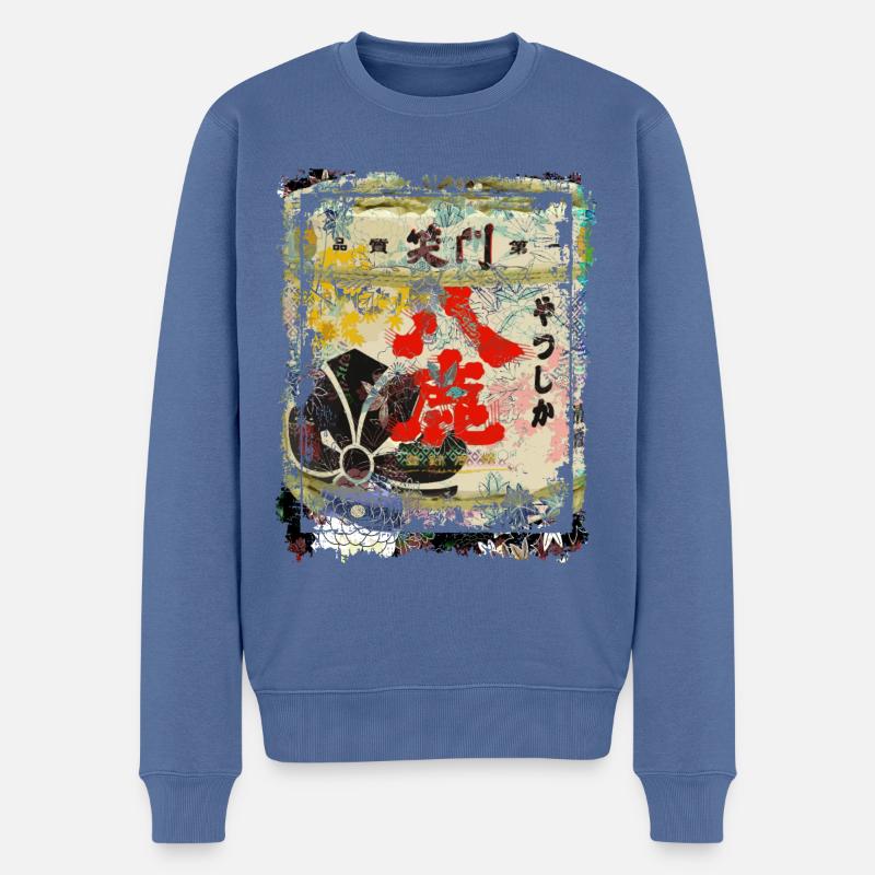 Kirschblütensymbol Japan Collage Art 75 - Männer Premium Bio Pullover - Taubenblau