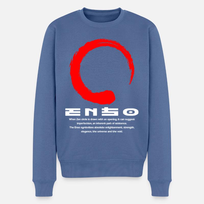 Enso bedeutet japanisches Kanji-Wortzeichen - Männer Premium Bio Pullover - Taubenblau