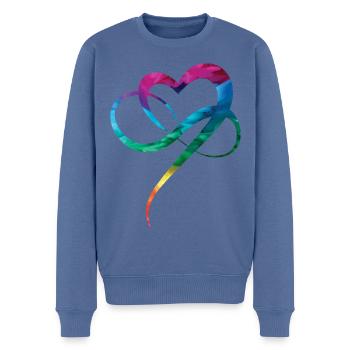 LGBTQ Pride Heart Christopher Street Day Herz - Men's Premium Organic Jumper - stone blue - Front - Nico (187cm)