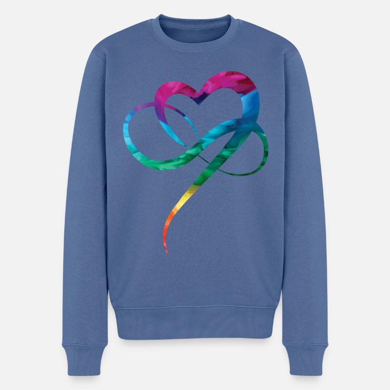 LGBTQ Pride Heart Christopher Street Day Herz - Männer Premium Bio Pullover - Taubenblau