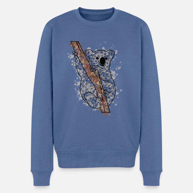 Koalaa GeomeTRIX bunt - Männer Premium Bio Pullover - Taubenblau