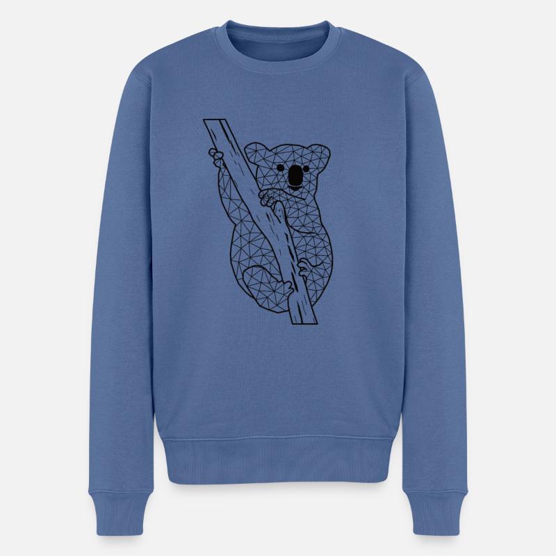 Koalaa GeomeTRIX - Männer Premium Bio Pullover - Taubenblau