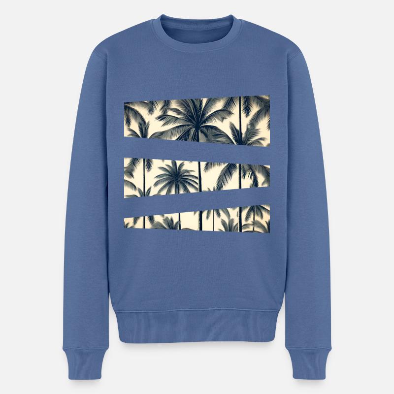 Été des palmiers - Pull Premium bio Homme - bleu pigeon