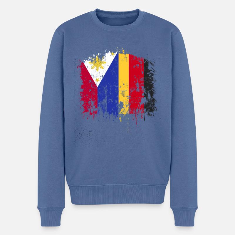 Drapeau de l’Allemagne des Philippines - Pull Premium bio Homme - bleu pigeon