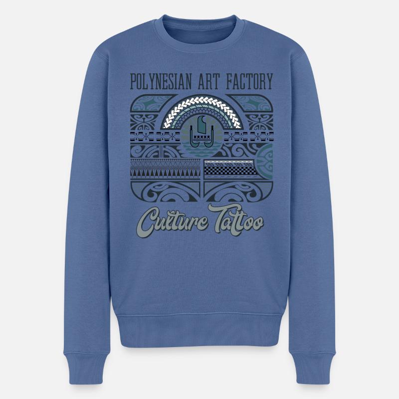 Kultur Tattoo - Männer Premium Bio Pullover - Taubenblau
