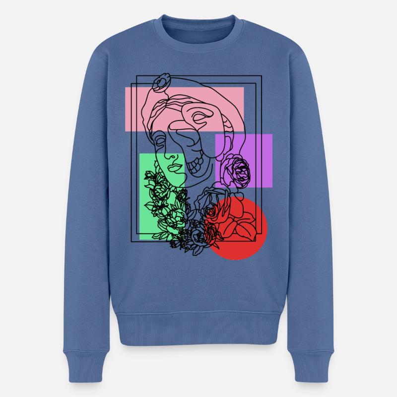 statue - Pull Premium bio Homme - bleu pigeon