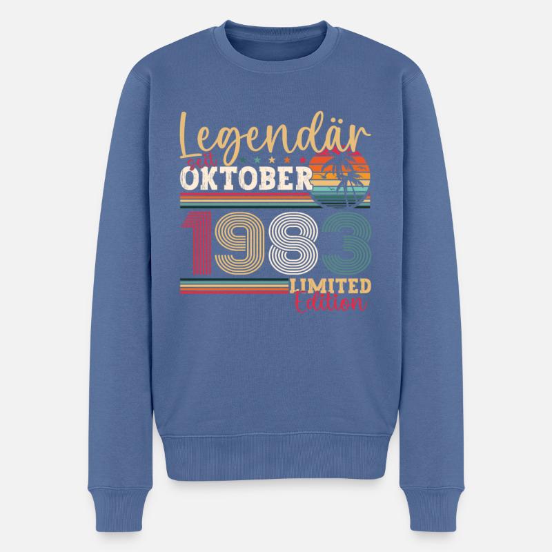 Legendär seit Oktober 1983 39. Geburtstag Geschenk - Männer Premium Bio Pullover - Taubenblau
