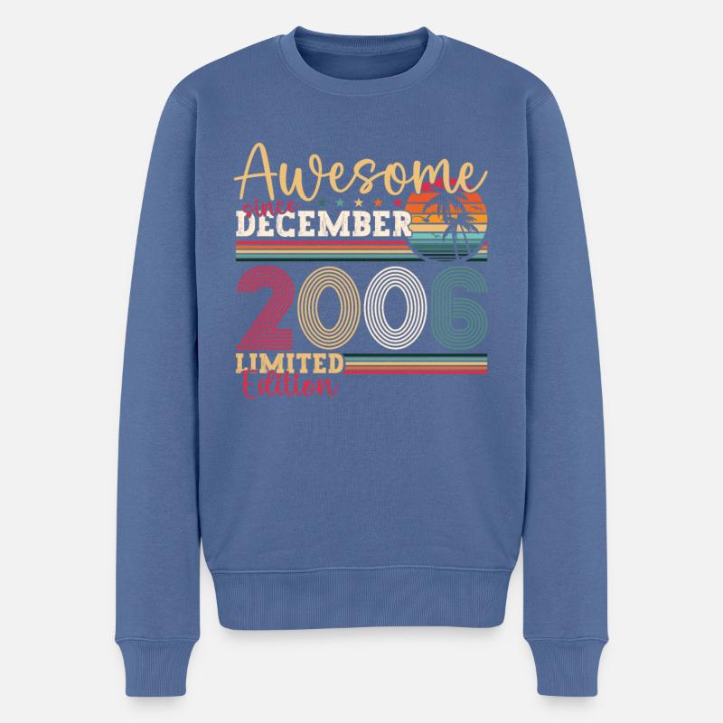 Dezember Jahrgang 2006 16. Geburtstag Geschenk - Männer Premium Bio Pullover - Taubenblau