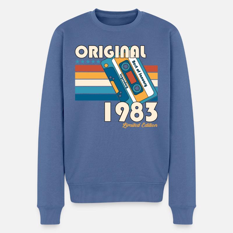 Januar Jahrgang 1983 40. Geburtstag Geschenk 80er - Männer Premium Bio Pullover - Taubenblau
