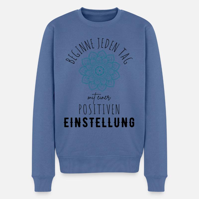 ATTITUDE POSITIVE ÉTAT D’ Motivation - Pull Premium bio Homme - bleu pigeon