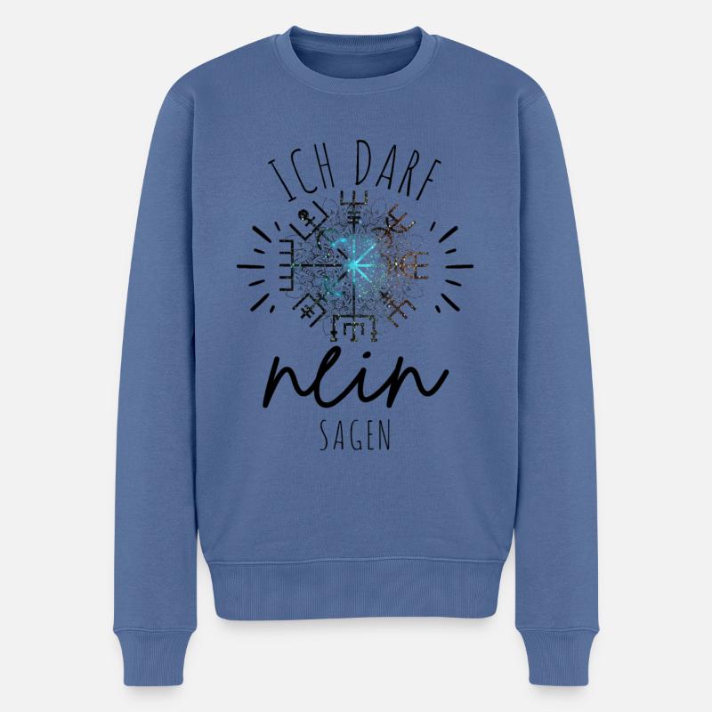 Wegweiser Motivation - VEGVISIR - Männer Premium Bio Pullover - Taubenblau