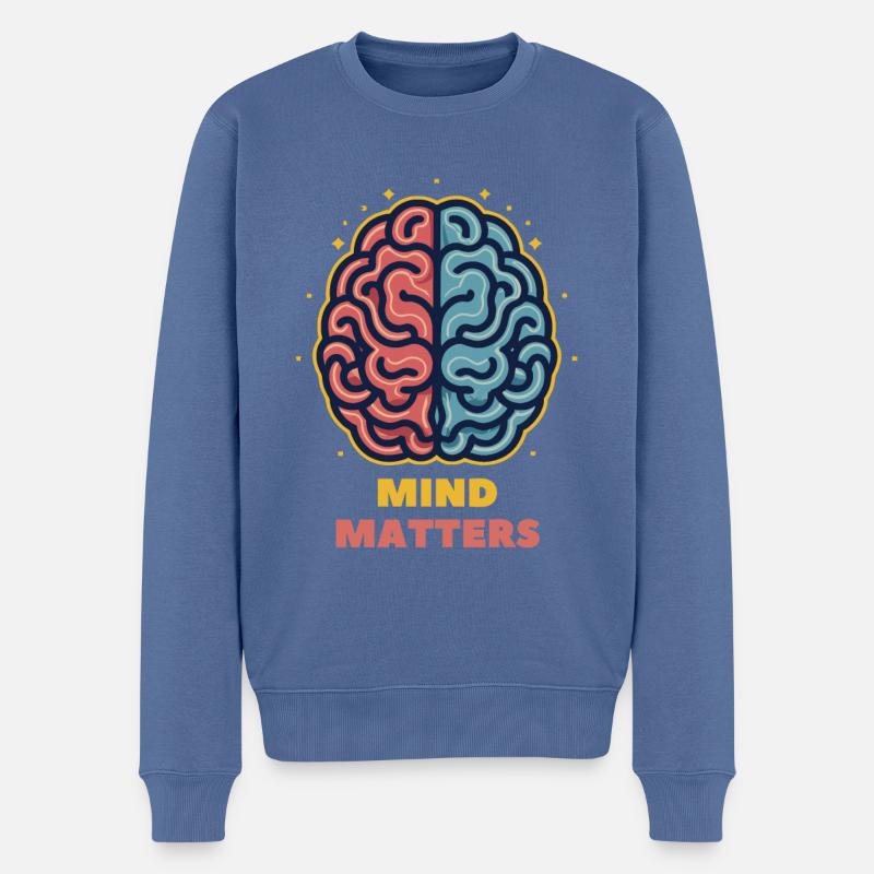 Mind Matters - Gehirn-Illustration - Männer Premium Bio Pullover - Taubenblau