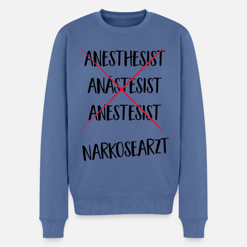 narkosearzt - Männer Premium Bio Pullover - Taubenblau