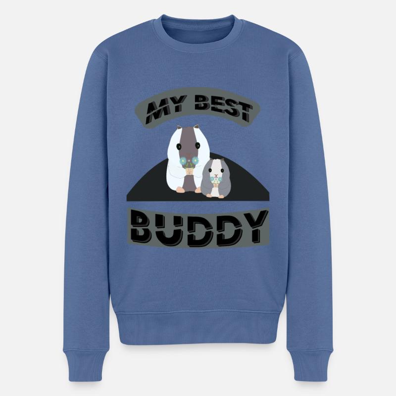MY BEST BUDDY, Hamster, Haustier - Männer Premium Bio Pullover - Taubenblau