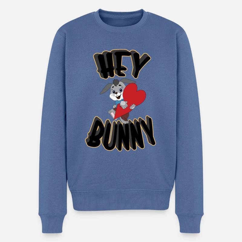 Hey Hase, Zwinkern Sie - Männer Premium Bio Pullover - Taubenblau