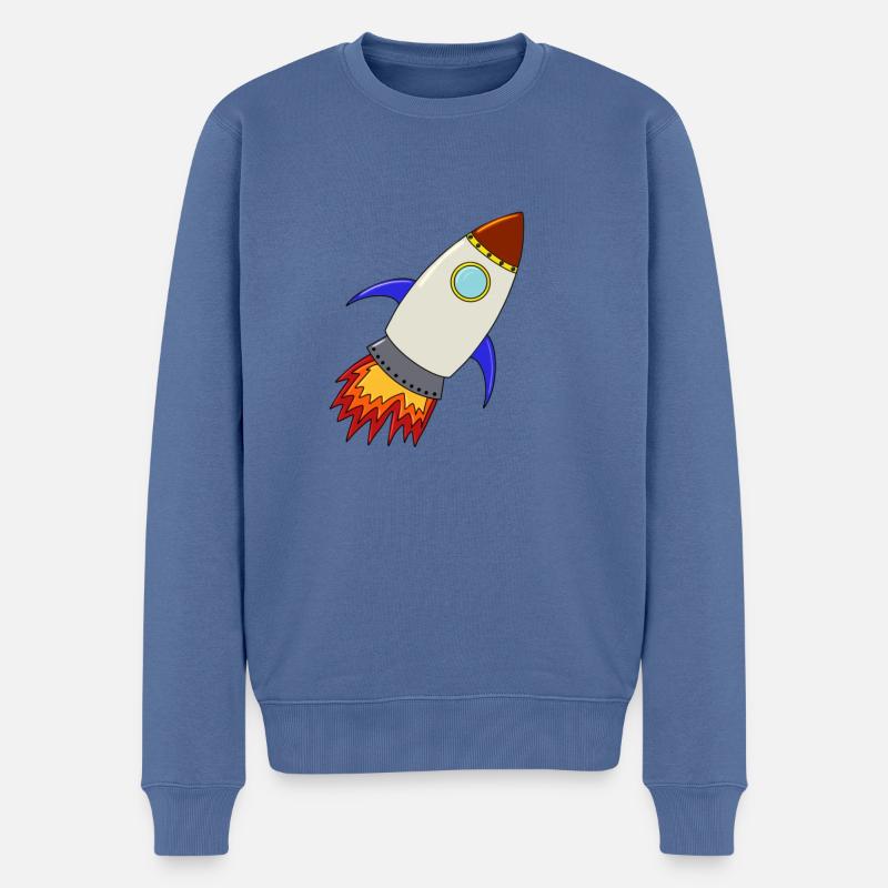 Rakete - Männer Premium Bio Pullover - Taubenblau