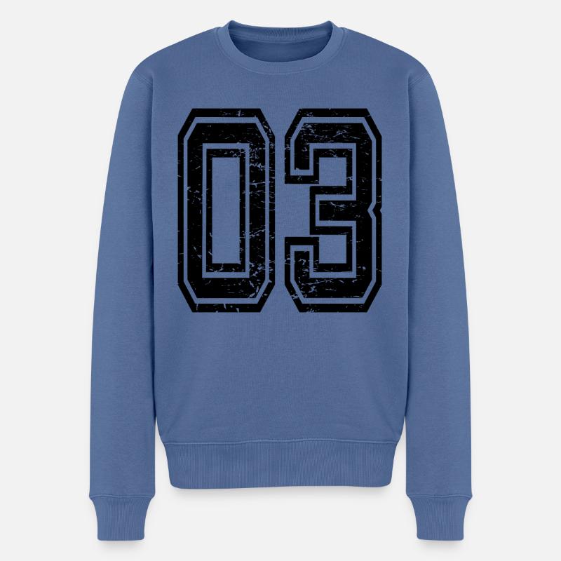 03 Afyon used look schwarz - Männer Premium Bio Pullover - Taubenblau