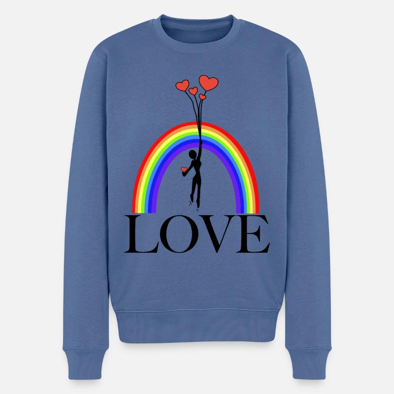 Love - Männer Premium Bio Pullover - Taubenblau