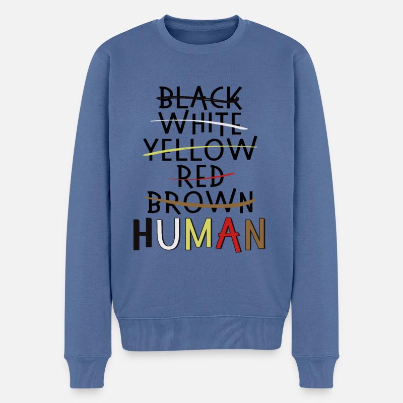 Anti rassismus BLM Menschenrecht - Männer Premium Bio Pullover - Taubenblau
