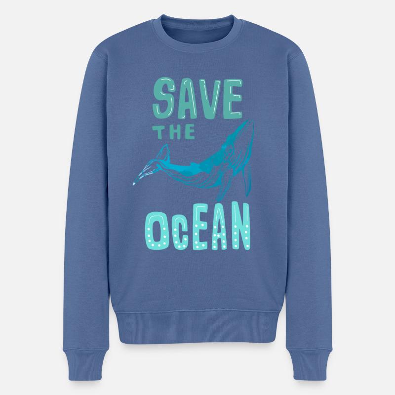 Sauvez l’océan - Pull Premium bio Homme - bleu pigeon