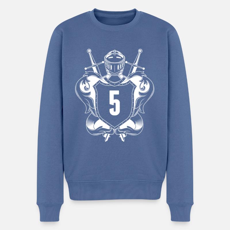 5 Nombre d’armoiries - Pull Premium bio Homme - bleu pigeon