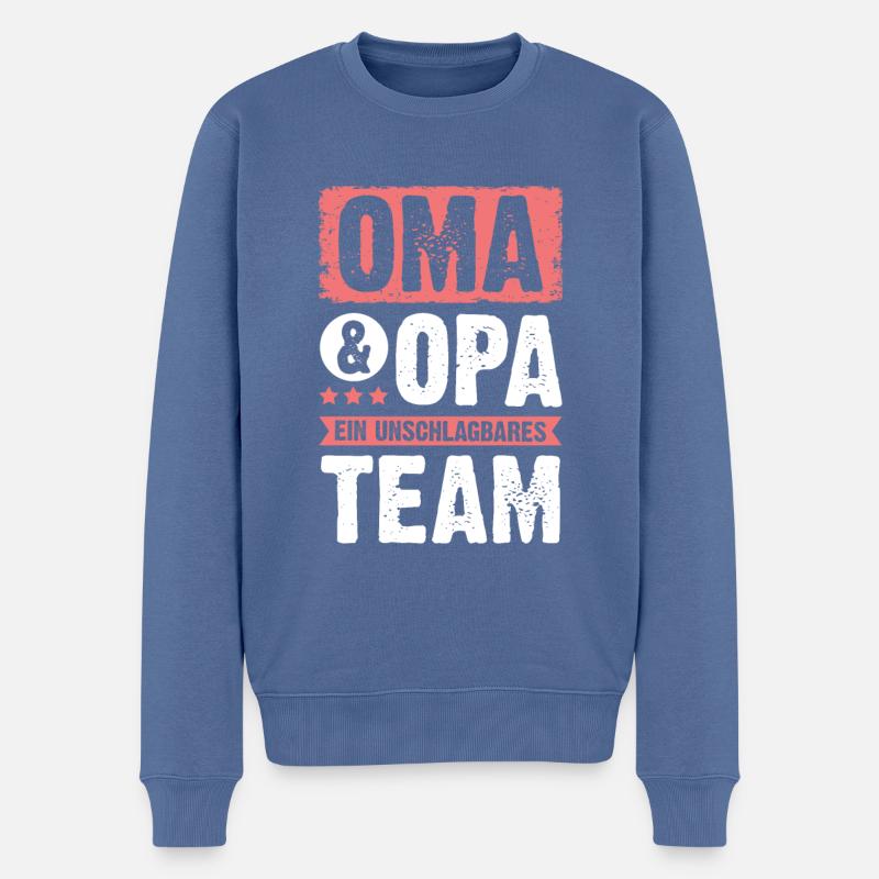 oma und opa team - Männer Premium Bio Pullover - Taubenblau