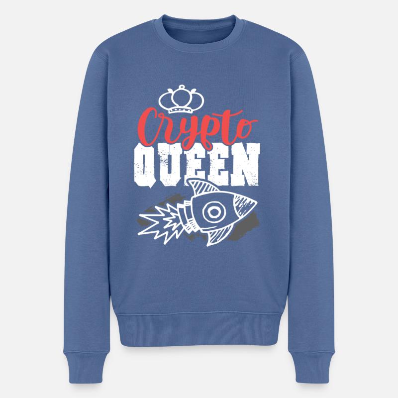 Roi Crypto - Pull Premium bio Homme - bleu pigeon