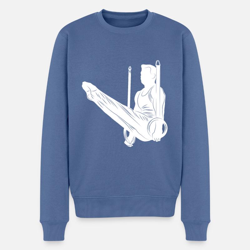 Gymnastics Silhouette - Männer Premium Bio Pullover - Taubenblau