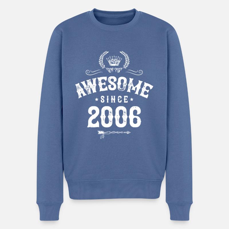 2006 génial depuis - Pull Premium bio Homme - bleu pigeon