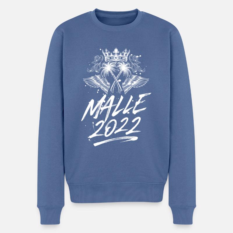 malle 2022 krone palmen - Pull Premium bio Homme - bleu pigeon