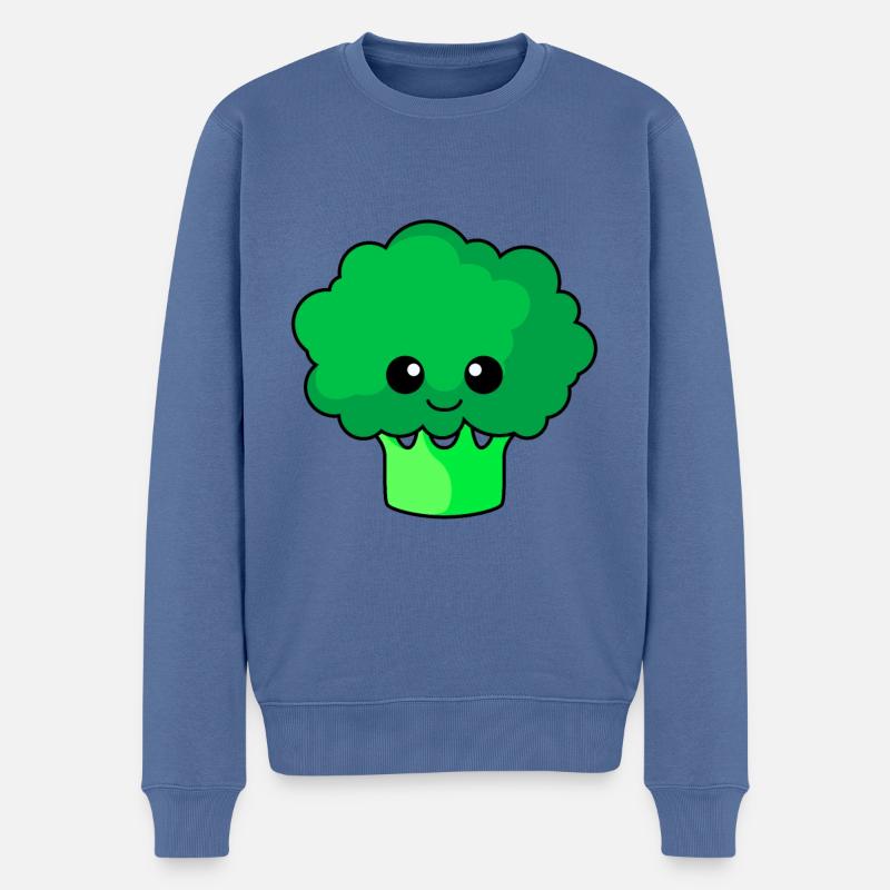 Broccoli Comic - Männer Premium Bio Pullover - Taubenblau