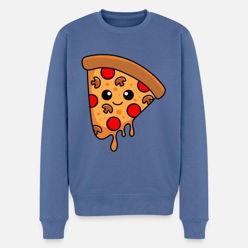 Bande dessinée pizza - Pull Premium bio Homme - bleu pigeon