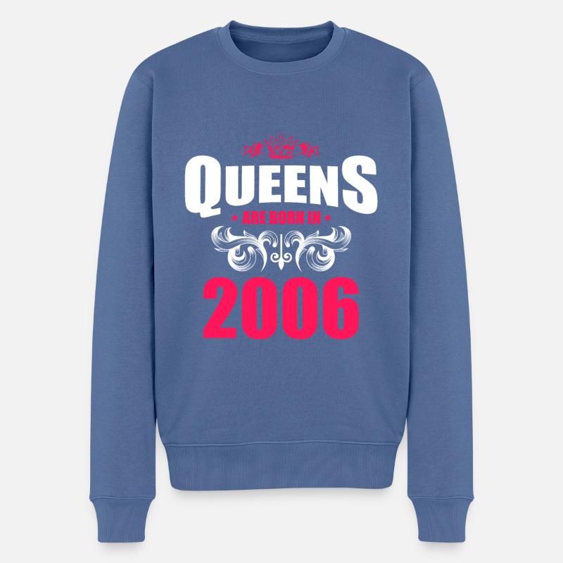 Queens born in 2006 - Männer Premium Bio Pullover - Taubenblau