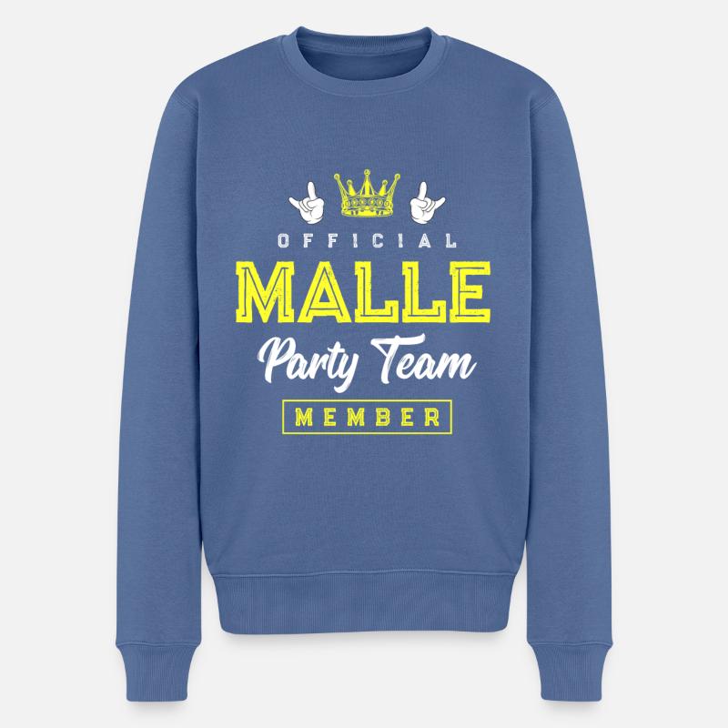 Malle Party Crew - Männer Premium Bio Pullover - Taubenblau