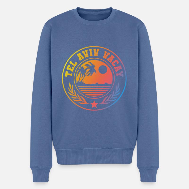 Vacances à Tel Aviv - Pull Premium bio Homme - bleu pigeon